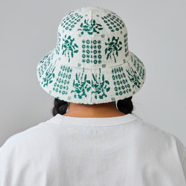 ：KANGOL｜Retro Quaint Audrey Bucket Hat Jacquard/ カンゴール/レトロ クウェイント オードリー バケット ハット ジャガード/ホワイトｘグリーン #_3