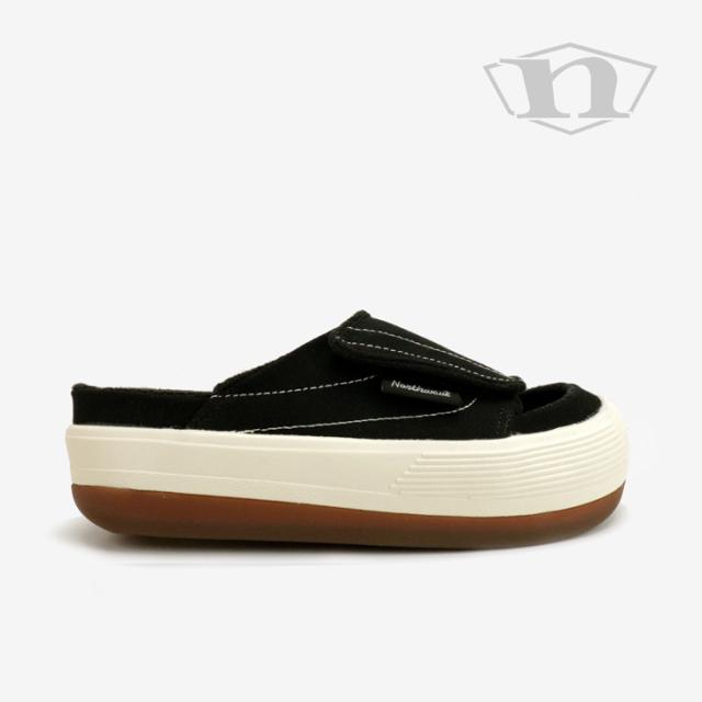 ・NORTH WAVE｜Espresso Slippers Canvas/ ノース ウェーブ/エスプレッソ スリッパ キャンバス/ブラックｘホワイト #