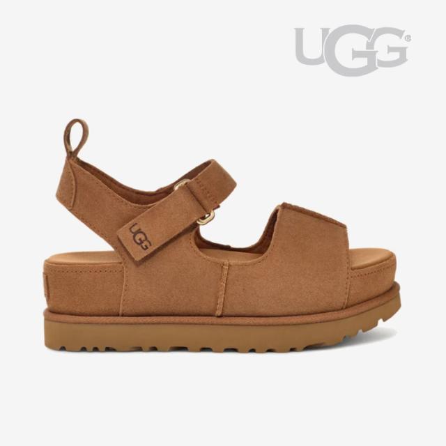 ・UGG｜W Goldenstar Hi Suede Platform Sandal/ アグ/ゴールデンスター ハイ スエード プラットフォーム サンダル/チェスナット #