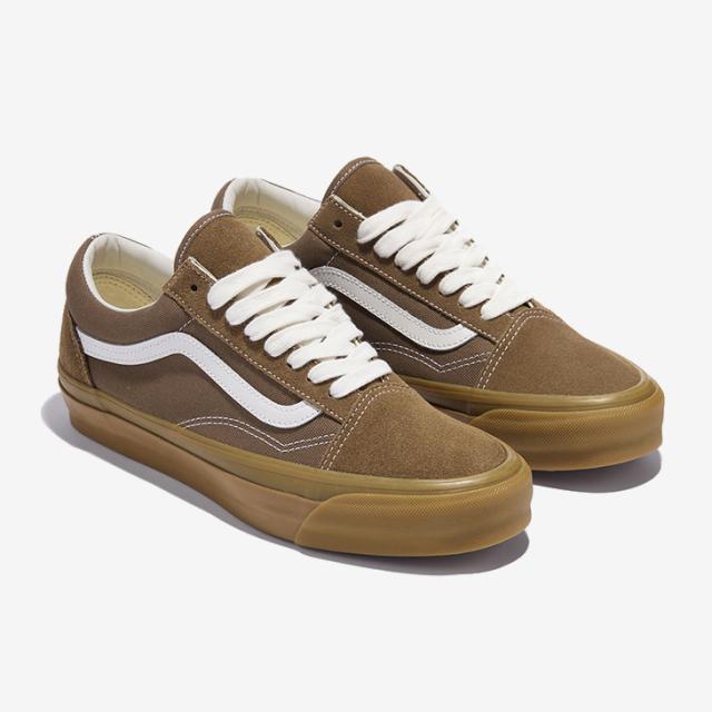 ・VANS Premium｜Old Skool LX Canvas Suede Gum/ ヴァンズ プレミアム/オールド スクール ラックス キャンバス スエード ガムソール/セピアブラウンｘガム # VANS Premium｜Old Skool LX Canvas Suede Gum/ ヴァンズ プレミアム