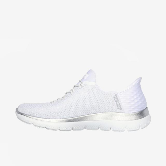 ：SKECHERS｜W Slip-Ins Summits Diamond Dream Wide Fit/ スケッチャーズ/スリップインズ サミッツ ダイヤモンド ドリーム ワイド フィット/ホワイトｘシルバー #_5