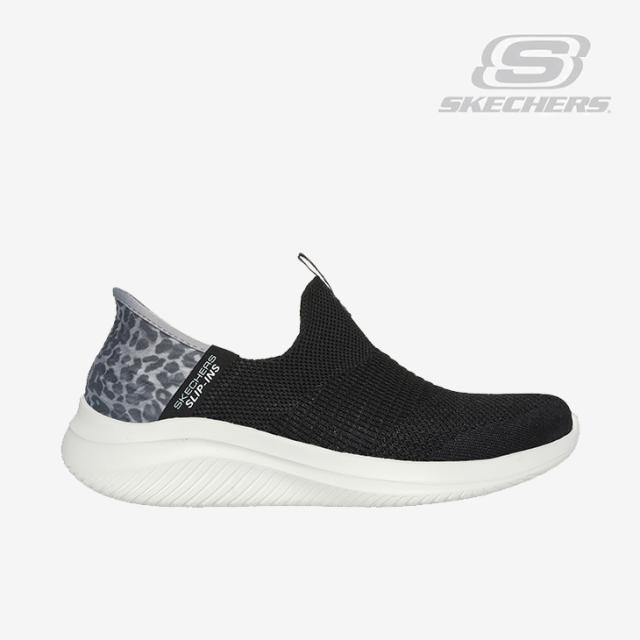 ・SKECHERS｜W Slip-Ins Ultra Flex 3.0 Natural Step/ スケッチャーズ/スリップインズ ウルトラ フレックス 3.0 ナチュラル ステップ/ブラックｘレオパード #