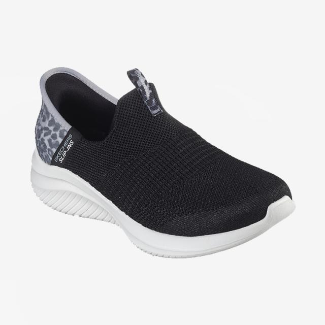 ：SKECHERS｜W Slip-Ins Ultra Flex 3.0 Natural Step/ スケッチャーズ/スリップインズ ウルトラ フレックス 3.0 ナチュラル ステップ/ブラックｘレオパード #_2