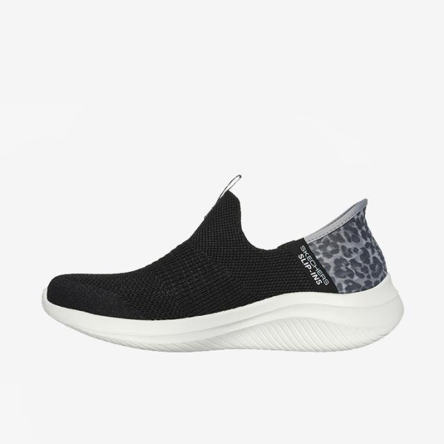：SKECHERS｜W Slip-Ins Ultra Flex 3.0 Natural Step/ スケッチャーズ/スリップインズ ウルトラ フレックス 3.0 ナチュラル ステップ/ブラックｘレオパード #_5