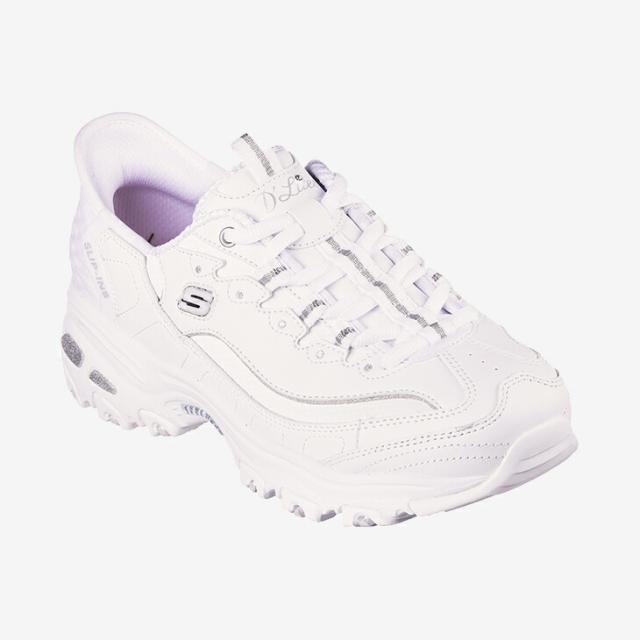 ・SKECHERS｜W Slip-Ins D Lites/ スケッチャーズ/スリップインズ ディーライツ/ホワイトｘシルバー #_2