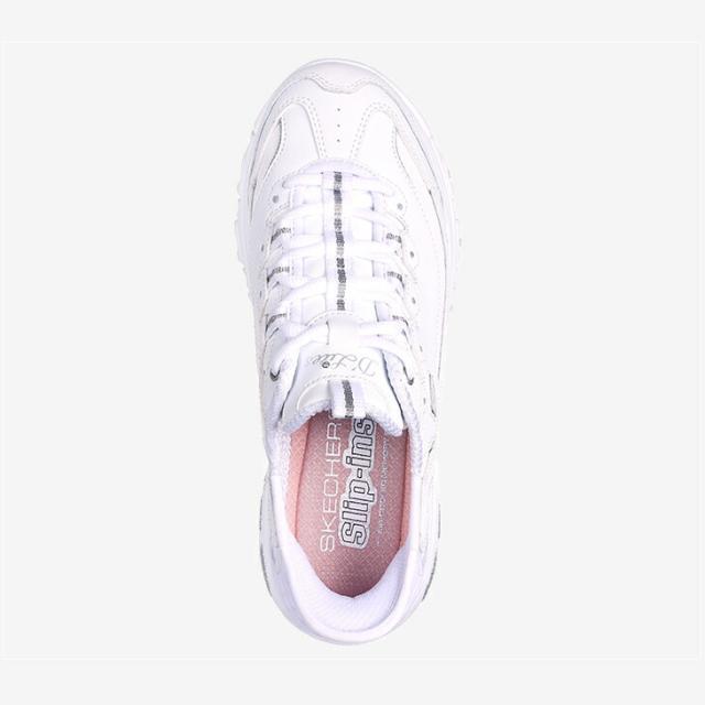 ・SKECHERS｜W Slip-Ins D Lites/ スケッチャーズ/スリップインズ ディーライツ/ホワイトｘシルバー #_3