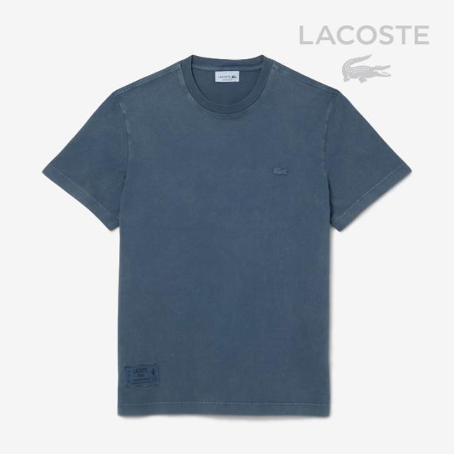 ・LACOSTE｜Washed Effect Heavy Jersey T-Shirt/ ラコステ/ウォッシュド エフェクト ヘビー ジャージー Tシャツ/ブルー #