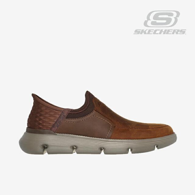 ・SKECHERS｜Slip-Ins Garza Dorado Leather/ スケッチャーズ/スリップインズ ガルザ ドラド レザー/ブラウン #