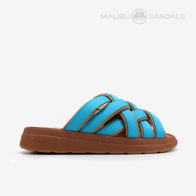 ・MALIBU SANDALS｜Zuma Lx Recycled Slide/ マリブ サンダルズ/ズマ エルエックス リサイクルド/ブルーｘウォルナット #