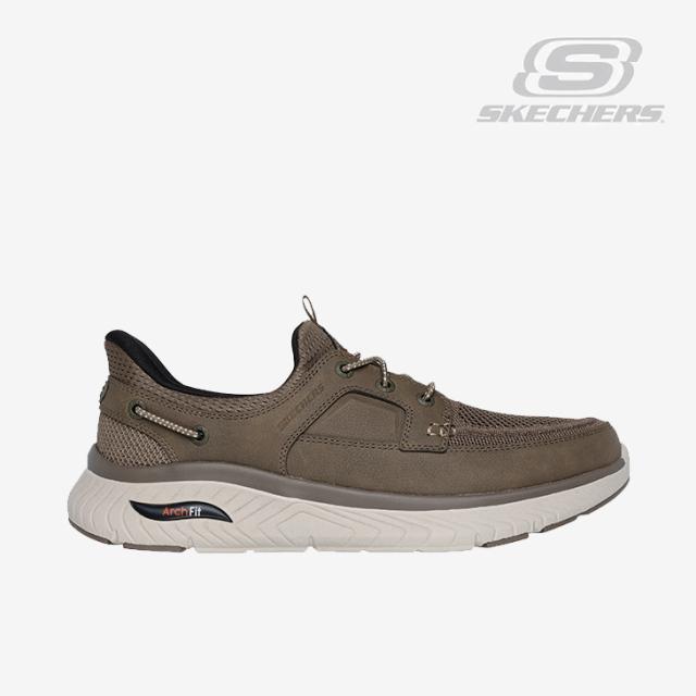・SKECHERS｜Slip-Ins Relaxed Fit Arch Crosser Dermot/ スケッチャーズ/スリップインズ リラックスドフィット アーチ クロッサー ダーモット/カーキ #