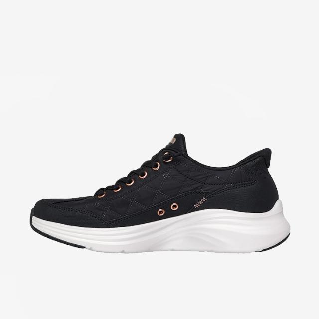 ：SKECHERS｜W Slip-Ins Contour Foam Golden Hour Wide Fit/ スケッチャーズ/スリップインズ コンツアー フォーム ゴールデンアワー ワイド フィット/ブラックｘローズゴールド #_5