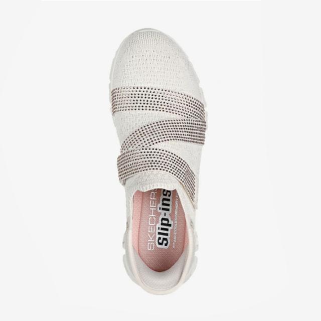 ：SKECHERS｜W Slip-Ins Glide-Step High Shine/ スケッチャーズ/スリップインズ グライドステップ ハイ シャイン/ナチュラルｘゴールド #_3