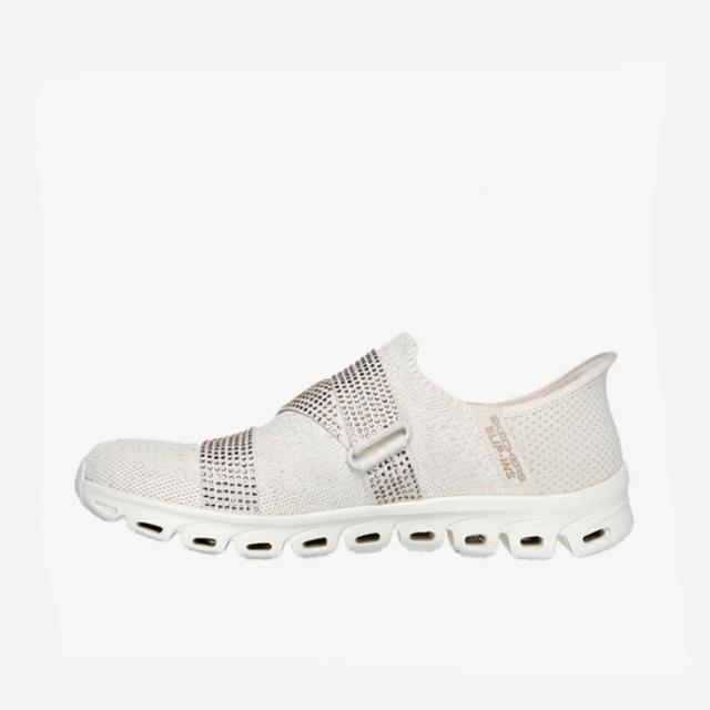 ：SKECHERS｜W Slip-Ins Glide-Step High Shine/ スケッチャーズ/スリップインズ グライドステップ ハイ シャイン/ナチュラルｘゴールド #_5