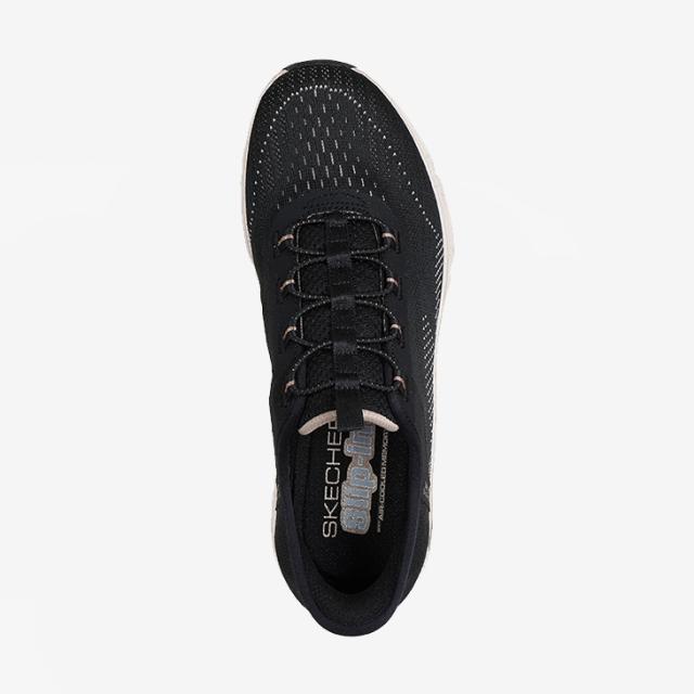 ：SKECHERS｜W Slip-Ins Glide-Step Gratify Pace/ スケッチャーズ/スリップインズ グライドステップ グラティファイ ペース/ブラックｘゴールド #_3