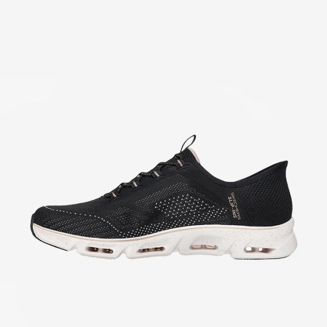 ：SKECHERS｜W Slip-Ins Glide-Step Gratify Pace/ スケッチャーズ/スリップインズ グライドステップ グラティファイ ペース/ブラックｘゴールド #_5