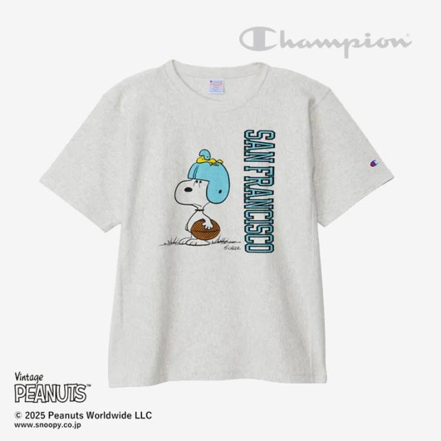 ・CHAMPION｜ｘPeanuts Reverse Weave SS T-Shirt Snoopy San Francisco/ チャンピオン/ピーナッツ リバースウィーブ ショートスリーブ Tシャツ スヌーピー サンフランシスコ/オートミール #