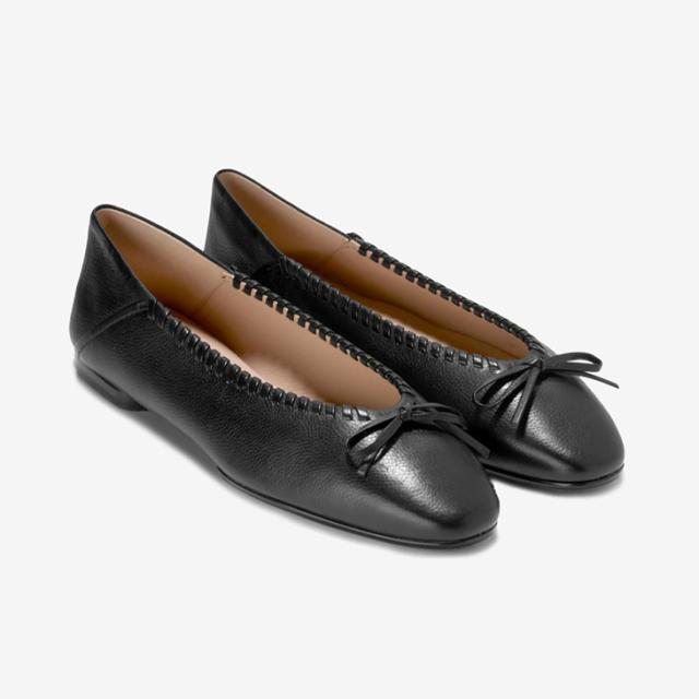 ：COLE HAAN｜W Jaya Travel Ballet Leather Stitch/ コール ハーン/ジャヤ トラベル バレエ レザー ステッチ/ブラック #_6