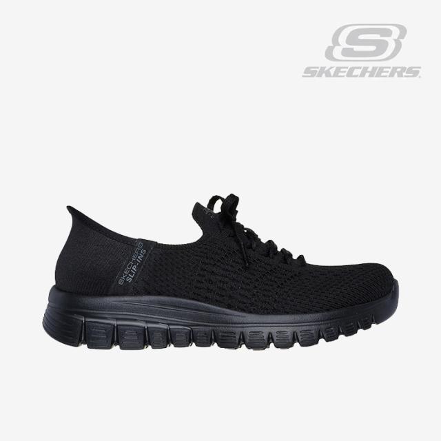 ・SKECHERS｜W Slip-Ins Graceful First Blush/ スケッチャーズ/スリップインズ グレースフル ファースト ブラッシュ/ブラックｘブラック #