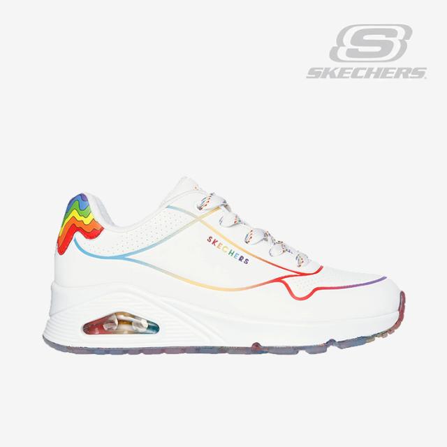 ・SKECHERS｜W Uno-Drizzl N Rainbow/ スケッチャーズ/ウノ ドリズリング レインボー/ホワイトｘマルチ #
