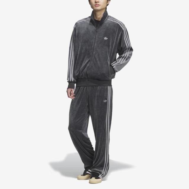 ：ADIDAS Originals｜Firebird Track Pants Jersey Velour/ アディダス/ファイヤーバード トラック パンツ ジャージ ベロア/ダークグレー #_5