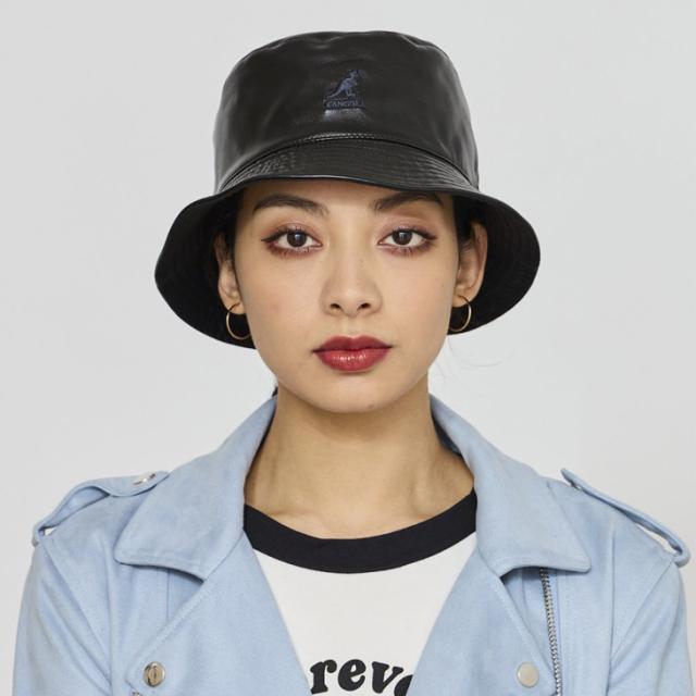 ：KANGOL｜Japan SMU Faux Leather Reversible Short Bucket Hat/ カンゴール/ジャパン リミテッド フェイク レザー リバーシブル ショート バケット ハット/ブラック #_5
