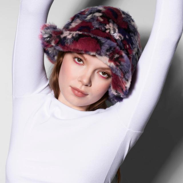 ：KANGOL｜Faux Fur Casual Hat/ カンゴール/フェイク ファー カジュアル ハット/パープルマルチカモフラワー #_2