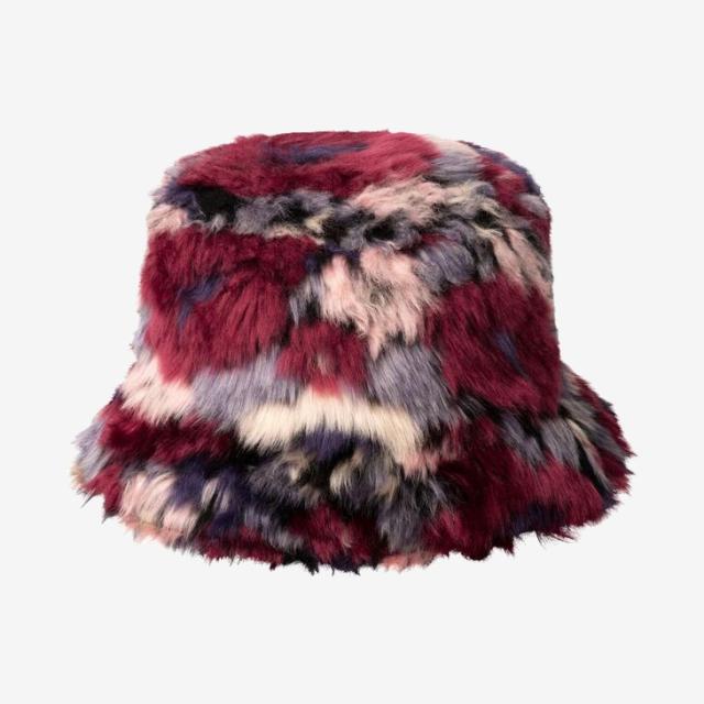 ：KANGOL｜Faux Fur Bucket Hat/ カンゴール/フェイク ファー バケット ハット/パープルマルチカモフラワー #_1