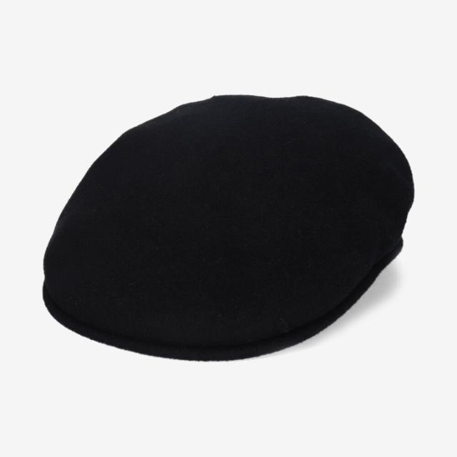 ：KANGOL｜Wool 504 Hunting/ カンゴール/ウール ハンチング バックトゥフロント ベレー/ブラックｘゴールド #_1