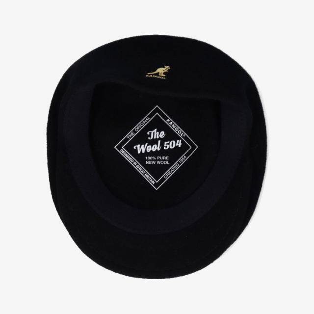 ：KANGOL｜Wool 504 Hunting/ カンゴール/ウール ハンチング バックトゥフロント ベレー/ブラックｘゴールド #_3