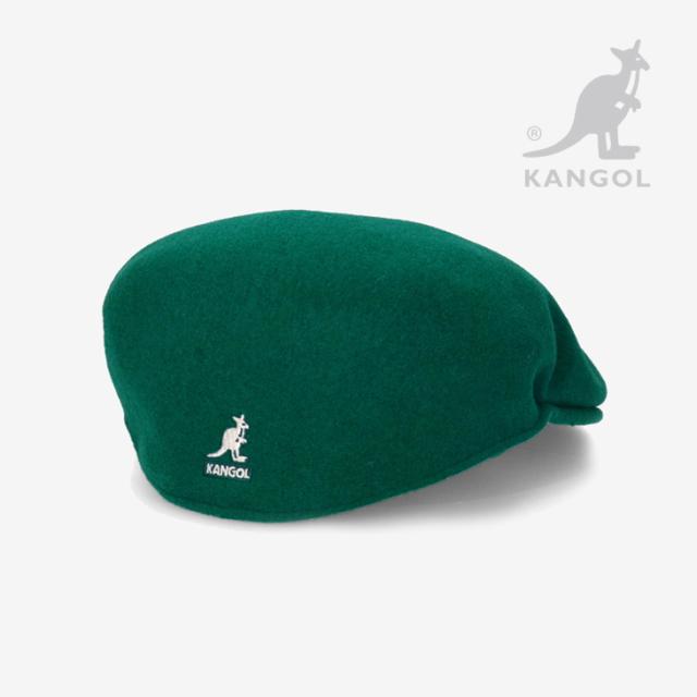 ・KANGOL｜Wool 504 Hunting/ カンゴール/ウール ハンチング バックトゥフロント ベレー/ディープエメラルド #