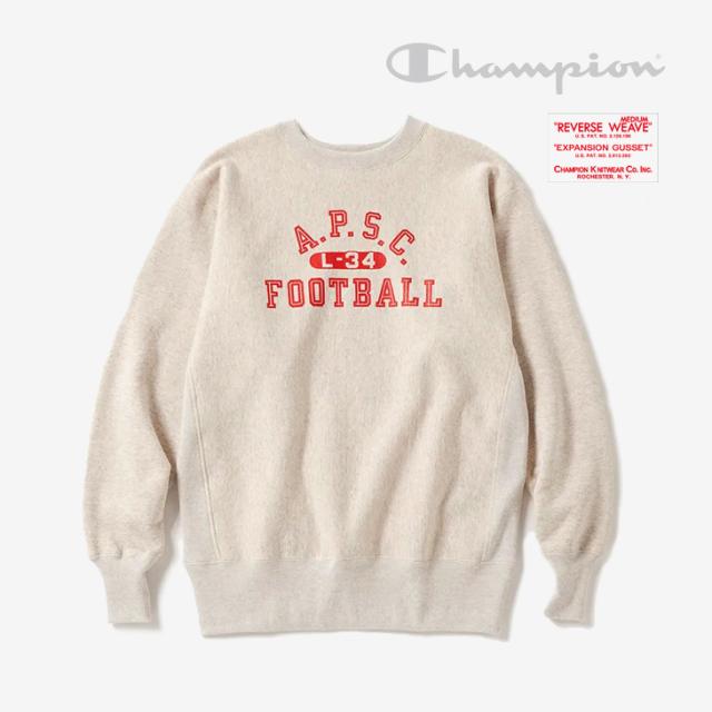 ｀CHAMPION｜True To Archives 2nd Patent Reverse Weave Crew Neck Sweat A.P.S.C./ チャンピオン/セカンド リバース ウィーブ クルー ネック スウェット A.P.S.C./シルバーグレーｘマルーン #
