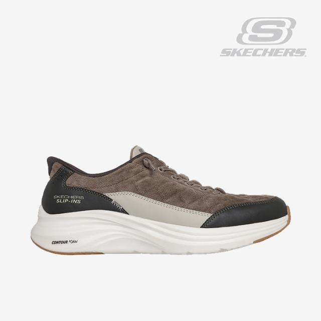 ・SKECHERS｜Slip-Ins Contour Foam Cozy Fit Cordelux/ スケッチャーズ/スリップインズ コンツアー フォーム コージー フィット コーデラックス/オリーブ #