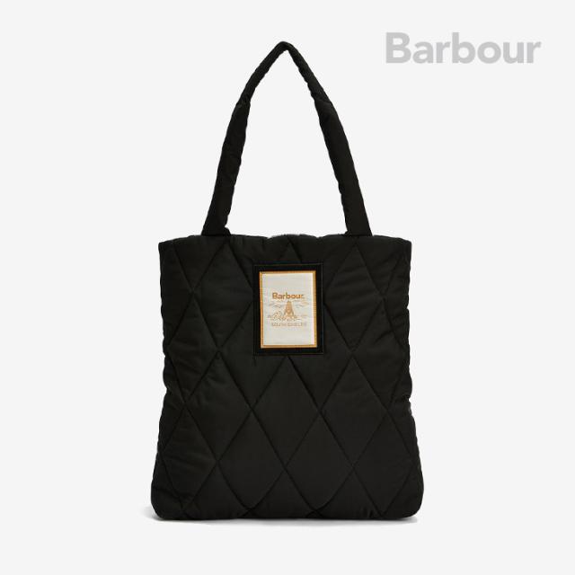 ・BARBOUR｜Mariah Quilted Tote Bag/ バブアー/マライア キルテッド トート バッグ/ブラックｘエンシェント #