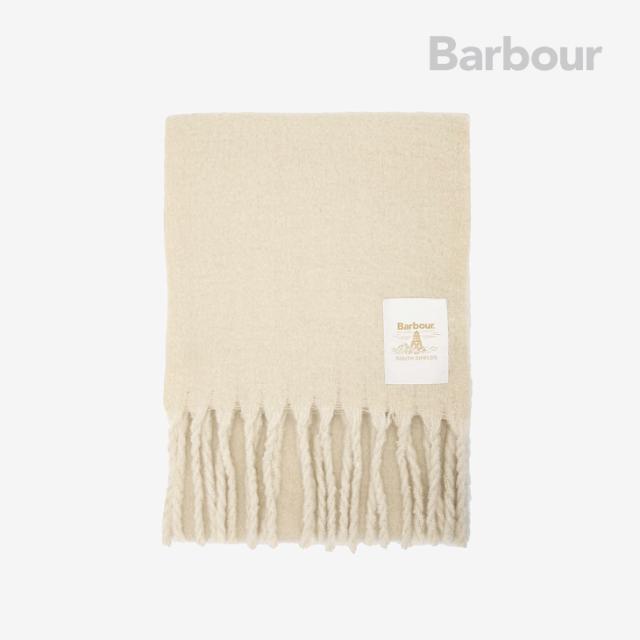 ・BARBOUR｜W Ellison Scarf Solid Color Twisted Tassell/ バブアー/エリソン スカーフ ソリッド カラー ツイスト タッセル/オートミール #