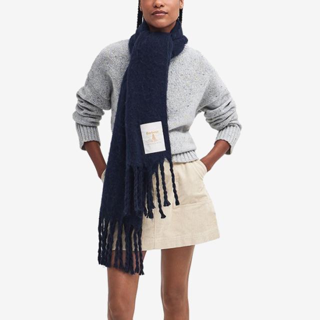 ・BARBOUR｜W Ellison Scarf Solid Color Twisted Tassell/ バブアー/エリソン スカーフ ソリッド カラー ツイスト タッセル/オートミール # BARBOUR｜W Ellison Scarf Solid Color Twisted Tassell/ バブアー