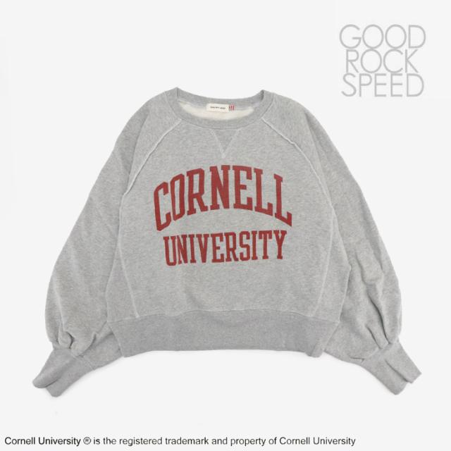 ・GOOD ROCK SPEED｜W ｘCornell University Raglan Balloon Sleeve Sweat/ グッド ロック スピード/コーネル ユニバーシティー ラグラン バルーン スリーブ スェット/アッシュ #