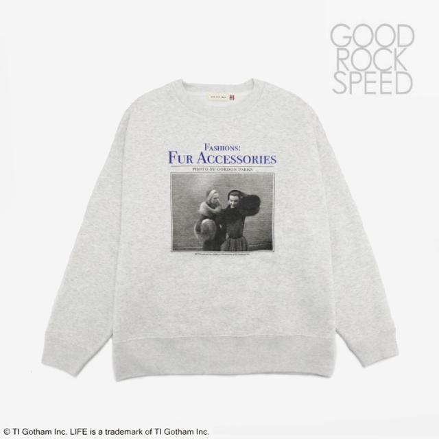 ・GOOD ROCK SPEED｜W ｘLife Fur Accessories Photo Sweat/ グッド ロック スピード/ライフ ファー アクセサリー フォト スウェット/アッシュ #