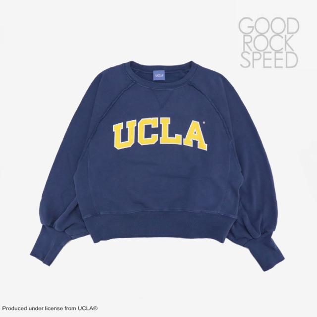 ・GOOD ROCK SPEED｜W ｘUCLA Raglan Balloon Sleeve Sweat/ グッド ロック スピード/ユニバーシティ オブ カリフォルニア ロサンゼルス ラグラン バルーン スリーブ スウェット/ライトネイビー #