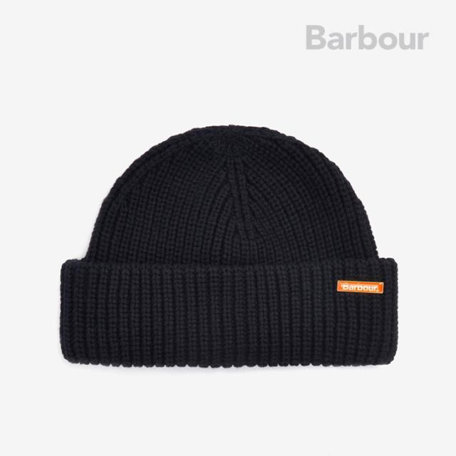 ・BARBOUR｜Mosely Fisherman Beanie Hat Pin Badge/ バブアー/モーズリー フィッシャーマン ビーニー ハット ピン バッジ/ブラック #