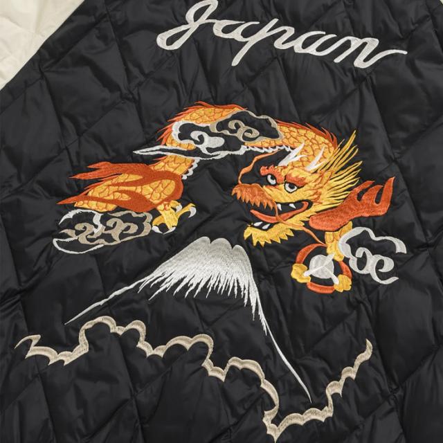 ・TAION｜Japan Spacial Reversible Skajan Down Jacket Velour/ タイオン/ジャパン スペシャル リバーシブル スカジャン ダウン ジャケット ベロア/ブラックｘブラック #_9