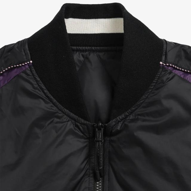 ・TAION｜Japan Spacial Reversible Skajan Down Jacket Velour/ タイオン/ジャパン スペシャル リバーシブル スカジャン ダウン ジャケット ベロア/ブラックｘブラック #_5