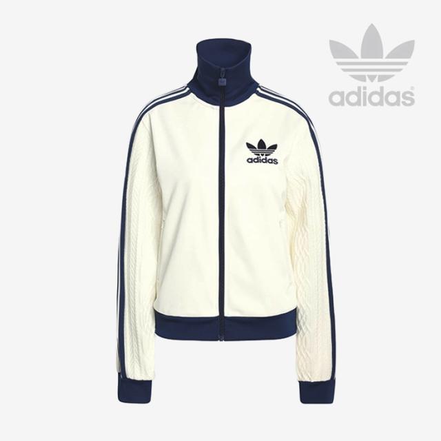 ・ADIDAS Originals｜W Cable Knit Sleeve Classic Track Top/ アディダス/ケーブル ニット スリーブ クラシック トラック トップ/オフホワイト #