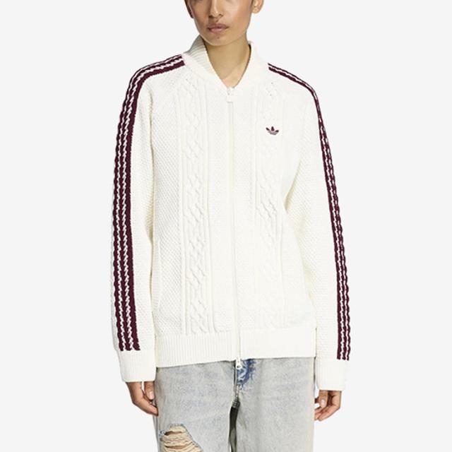 ：ADIDAS Originals｜W Archive Cut Line Knit Track Top Stripe/ アディダス/アーカイブ カット ライン ニット トラック トップ ストライプ/オフホワイト #_1