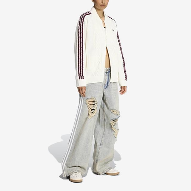 ：ADIDAS Originals｜W Archive Cut Line Knit Track Top Stripe/ アディダス/アーカイブ カット ライン ニット トラック トップ ストライプ/オフホワイト #_3