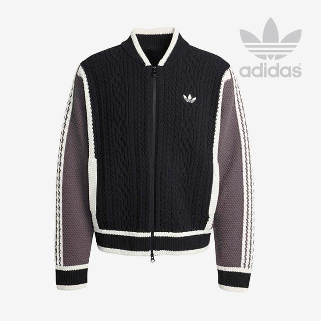 ・ADIDAS Originals｜Retro Wicons Remix Cardigan W-Zip Loose Fit/ アディダス/レトロ ウィコンズ リミックス カーディガン/ブラックｘグレーストレーター #