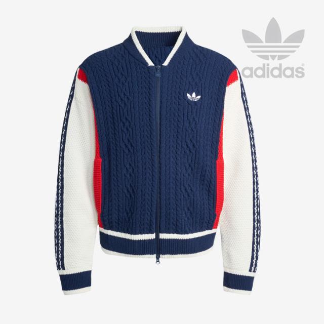 ・ADIDAS Originals｜Retro Wicons Remix Cardigan W-Zip Loose Fit/ アディダス/レトロ ウィコンズ リミックス カーディガン/ナイトインディゴｘオフホワイト #