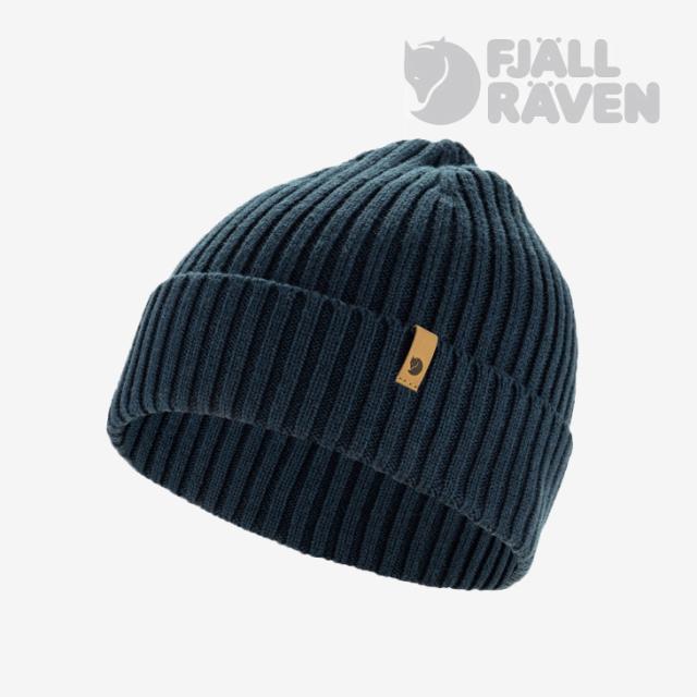 ・FJALLRAVEN｜Ovik 365 Hat Merino Wool Organic Cotton Rib Knit/ フェールラーベン/オービック ハット メリノ ウール オーガニック コットン リブ ニット/ダークネイビー #