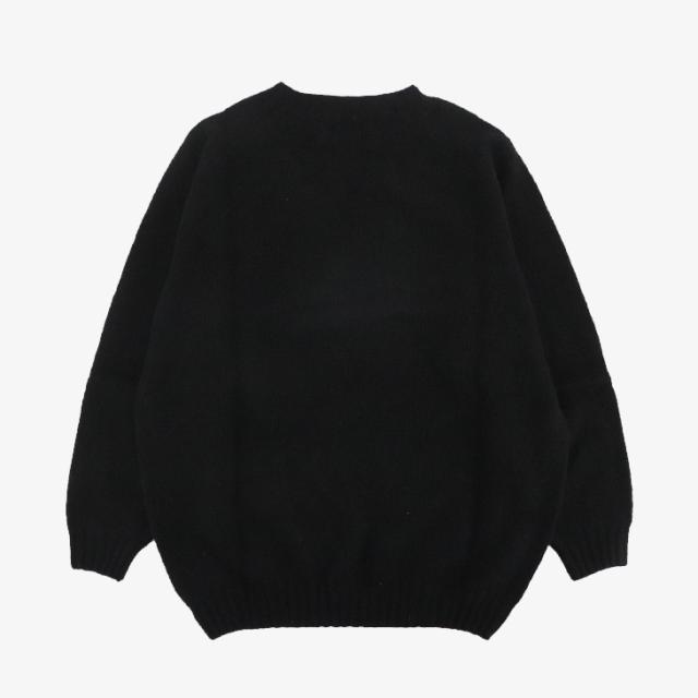 ：HARLEY Of Scotland｜W Jumbo Size Crew Neck Sweater Supersoft Wool Knit/ ハーレー/ジャンボ サイズ クルー ネック セーター スーパーソフト ウール ニット/ブラック #_1