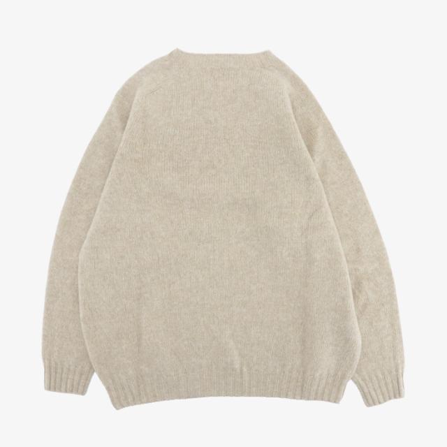 ：HARLEY Of Scotland｜W Jumbo Size Crew Neck Sweater Supersoft Wool Knit/ ハーレー/ジャンボ サイズ クルー ネック セーター スーパーソフト ウール ニット/カメオベージュ #_1