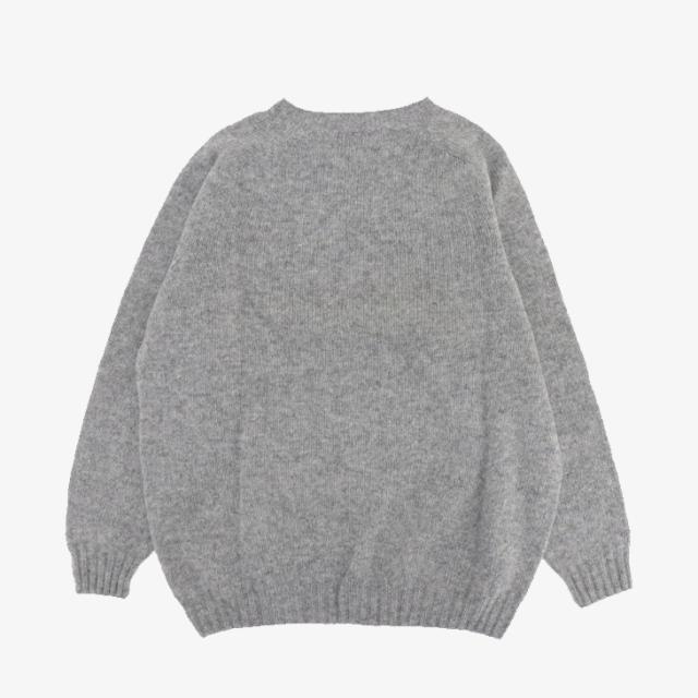 ：HARLEY Of Scotland｜ Jumbo Size Crew Neck Sweater Supersoft Wool Knit/ ハーレー/ジャンボ サイズ クルー ネック セーター スーパーソフト ウール ニット/ミッドグレー #_1